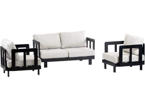 Stoel-bank loungeset Tulum | Black | 2-persoonsbank