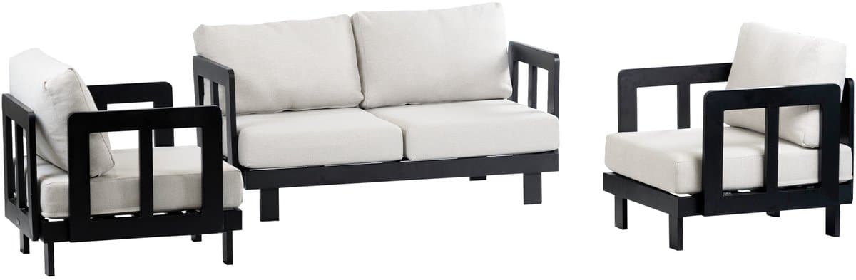 stoel bank loungeset tulum | black | 2 persoonsbank