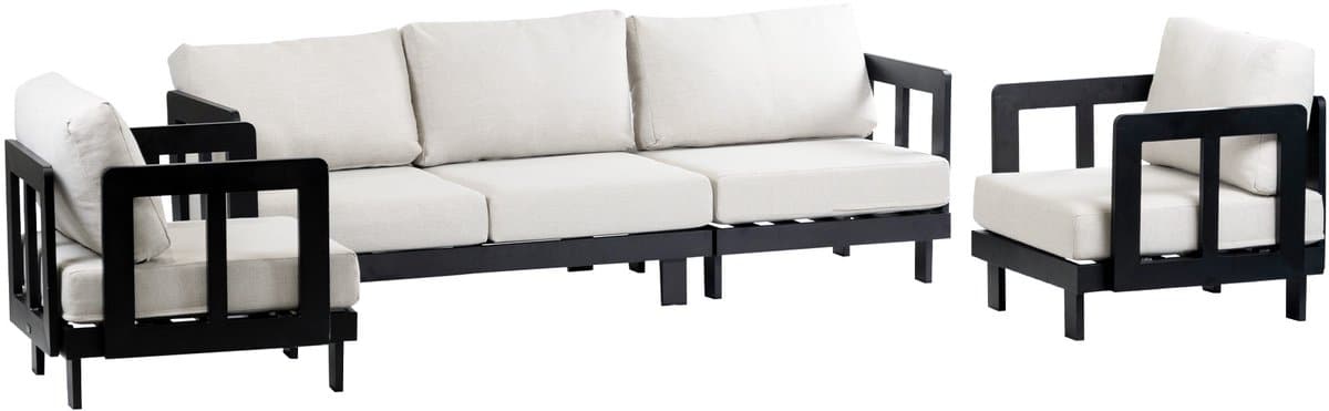 stoel bank loungeset tulum | black | 3 persoonsbank
