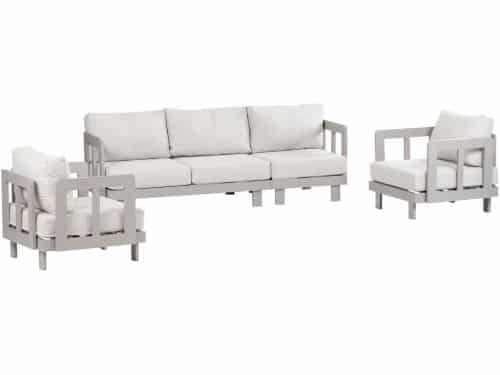 Stoel-bank loungeset Tulum | Camel | 3-persoonsbank