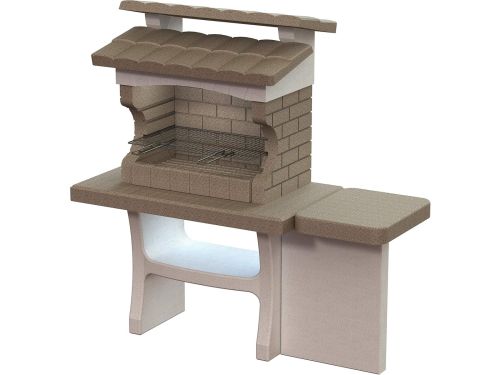 StoneLux Grande Outdoor BBQ Grill met Bijzettafel en Verstelbaar Grillrooster
