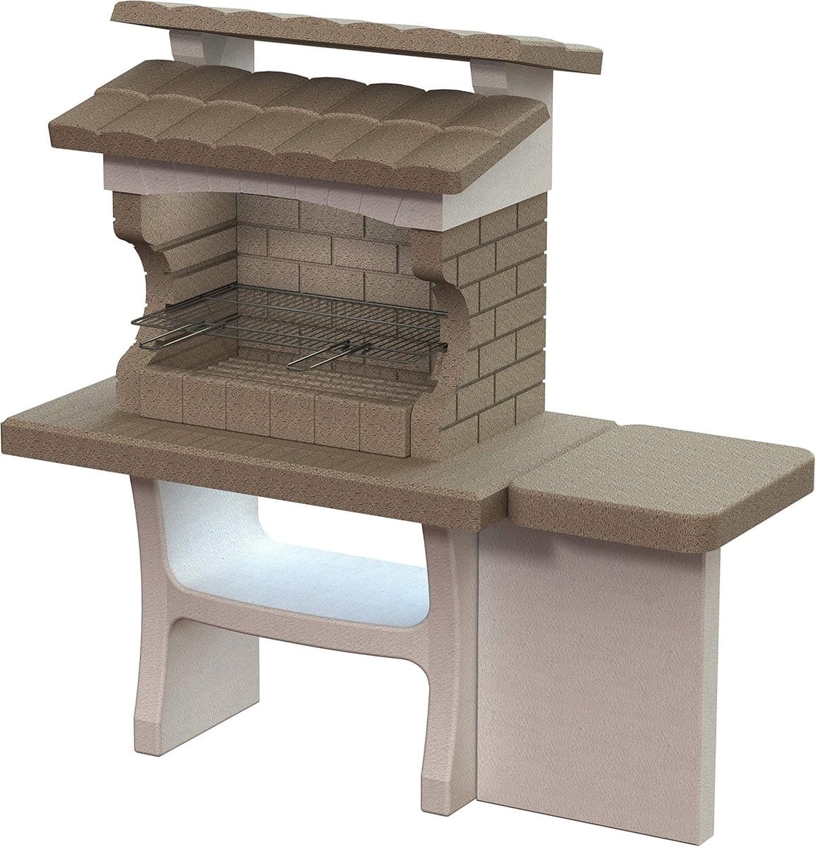 stonelux grande outdoor bbq grill met bijzettafel en verstelbaar grillrooster