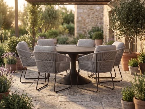 SUNS Noli/Nova ø150cm dining tuinset 7-delig - Laagste prijsgarantie!