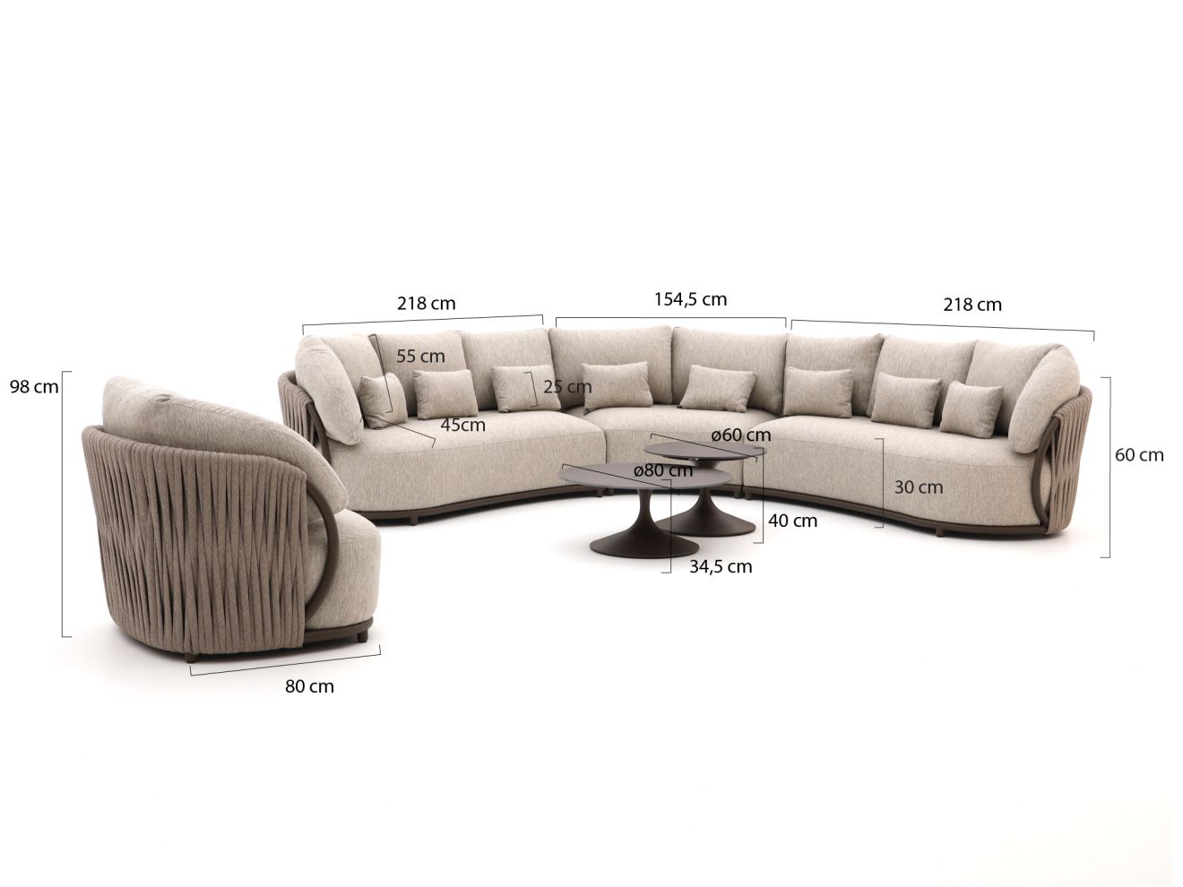 suns vivaro/nova hoek loungeset 6 delig laagste prijsgarantie!