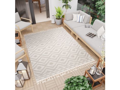 Tapiso Vloerkleed Beige Buiten Vloerkleed voor Balkon Terras & Tuin