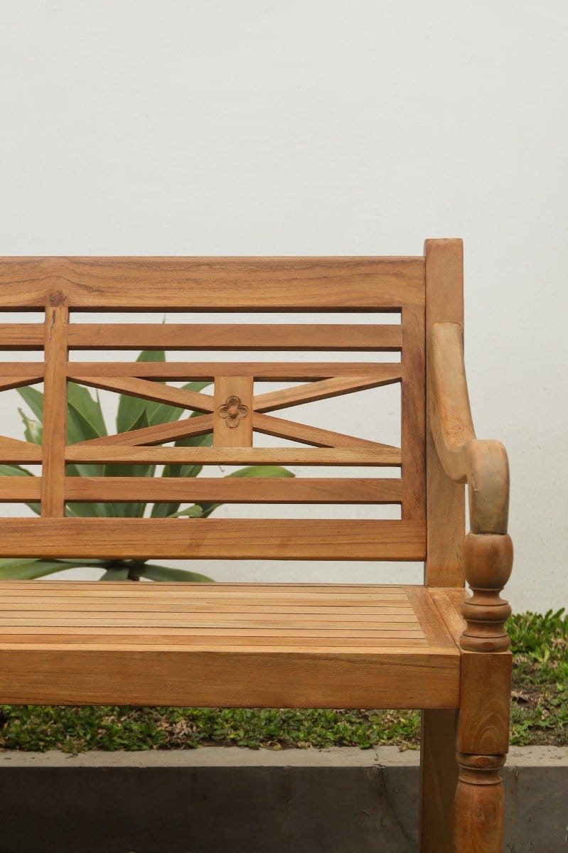 teakea teak stationsbank 150 cm 3 persoons tuinbank