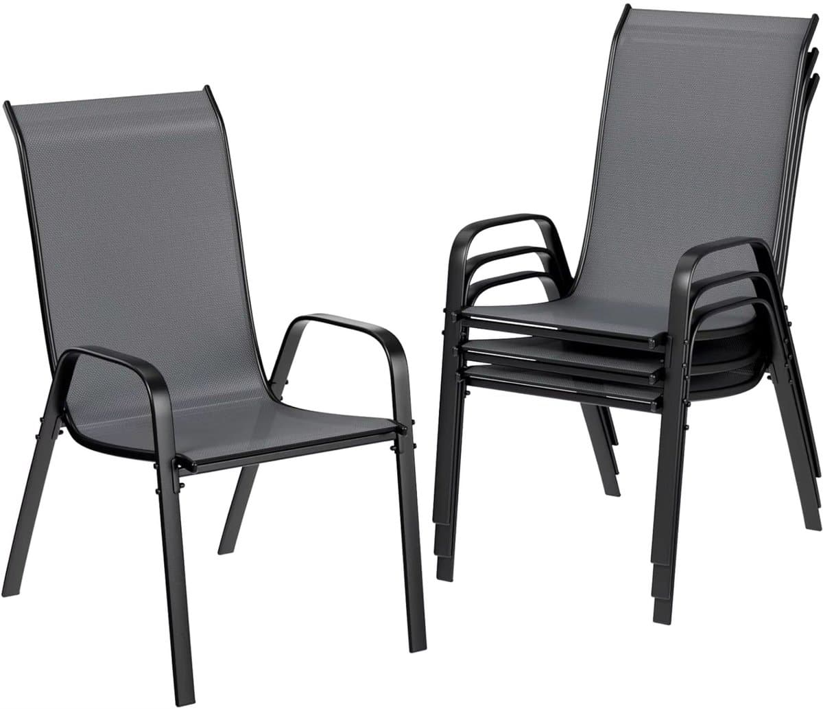 terrasstoelen voor buiten & eetkamer stapelbaar, hoge rugleuning