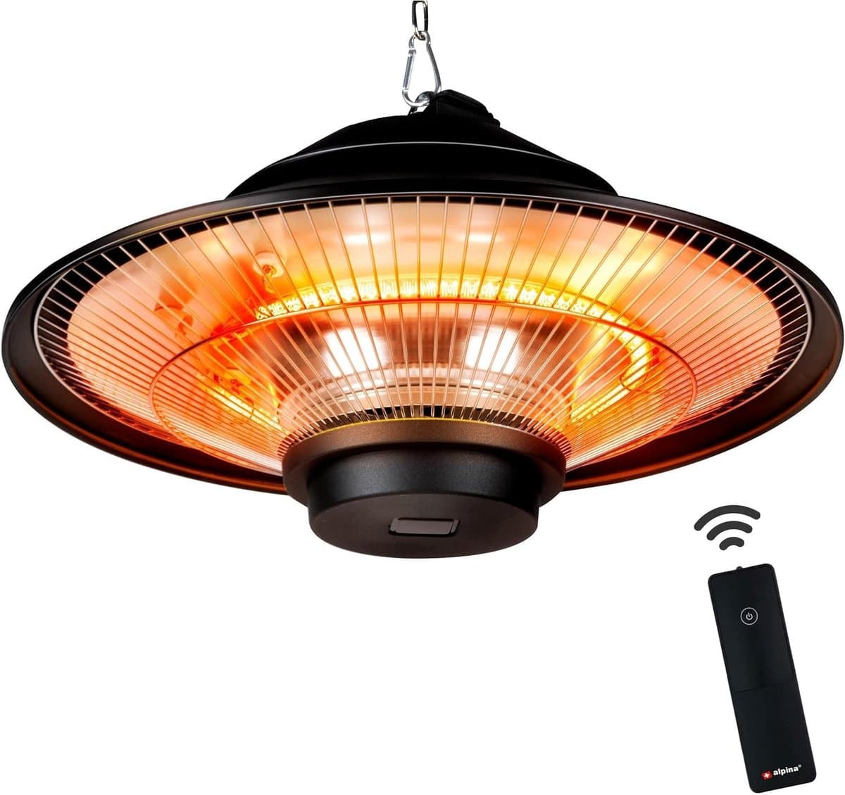 terrasverwarmer hangend elektrische heater buiten zitten infrarood