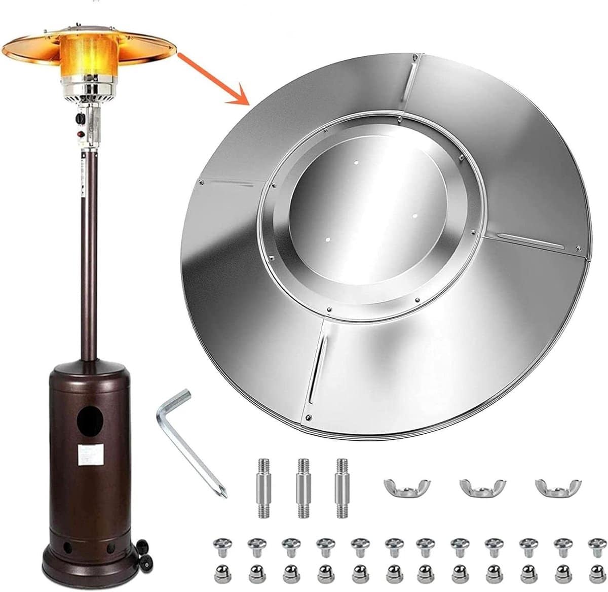 terrasverwarmer reflector warmte scherm buiten verwarmen vlamvertragend