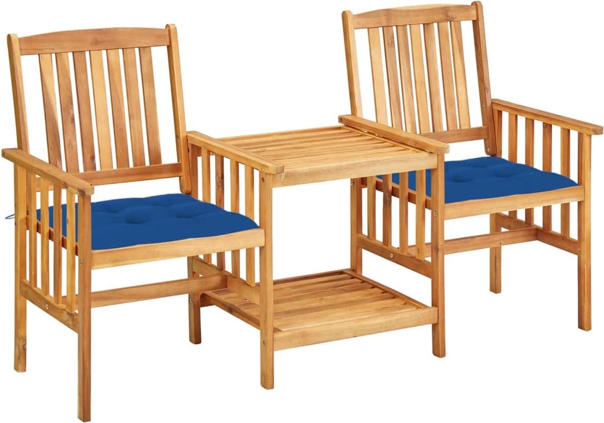 the living store tuinstoelen met tafeltje en kussens massief acaciahout