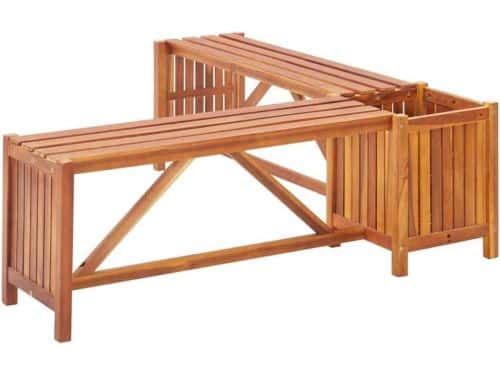 Tidyard Tuinbank, tuinbank met plantenbak, zitbank, parkbank, tuinmeubelen
