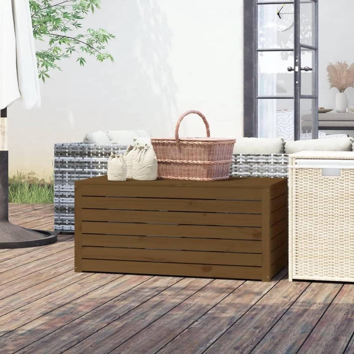 tidyard tuinbox, kussenbox, tuinkist, pakketbox, opbergdozen, kist met deksel