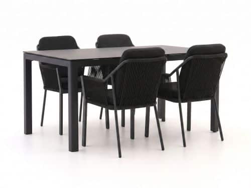 Tierra Outdoor Liv/La Fonte 160cm dining tuinset 5-delig stapelbaar - Laagste prijsgarantie!