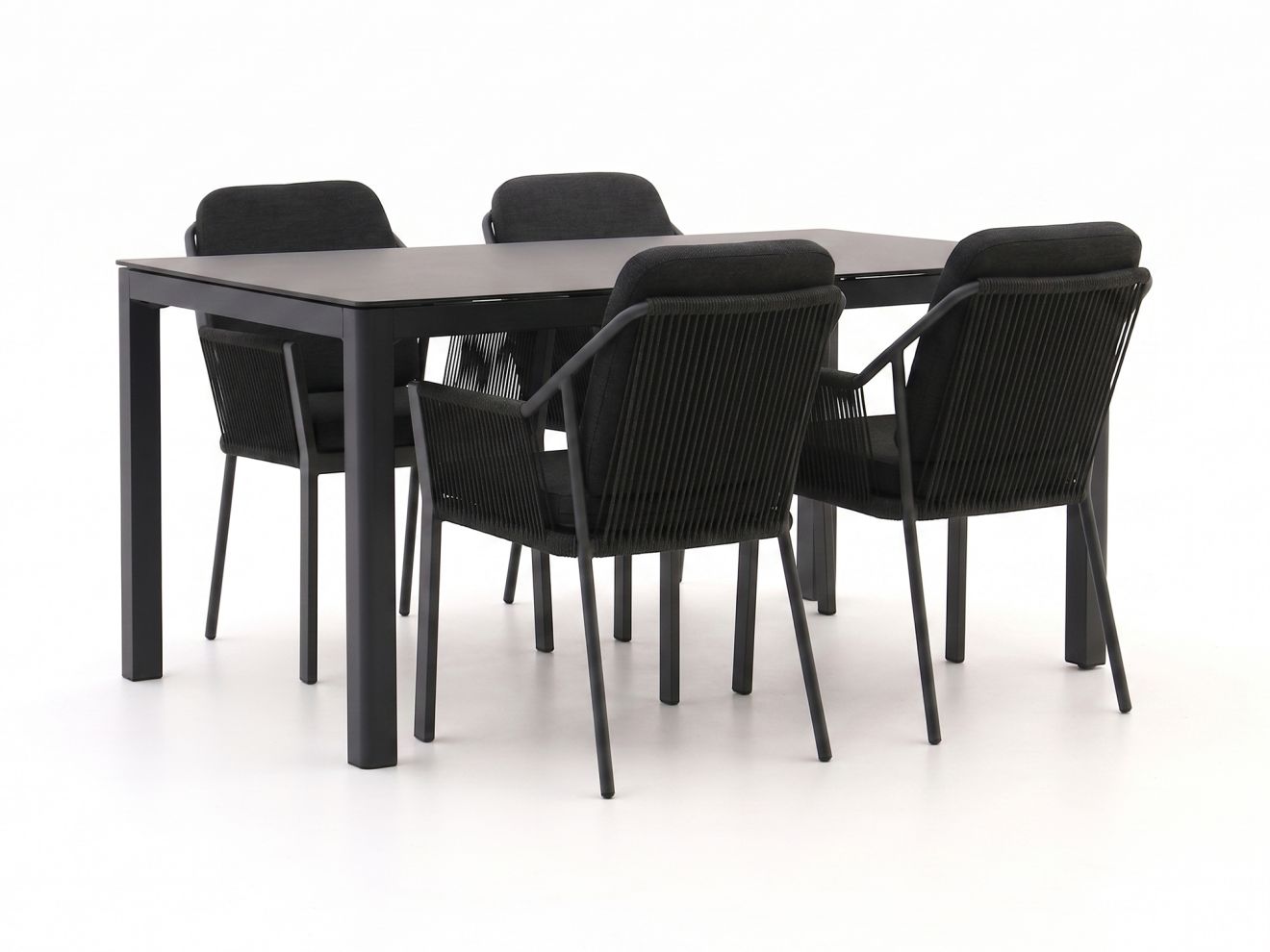tierra outdoor liv/la fonte 160cm dining tuinset 5 delig stapelbaar laagste prijsgarantie!