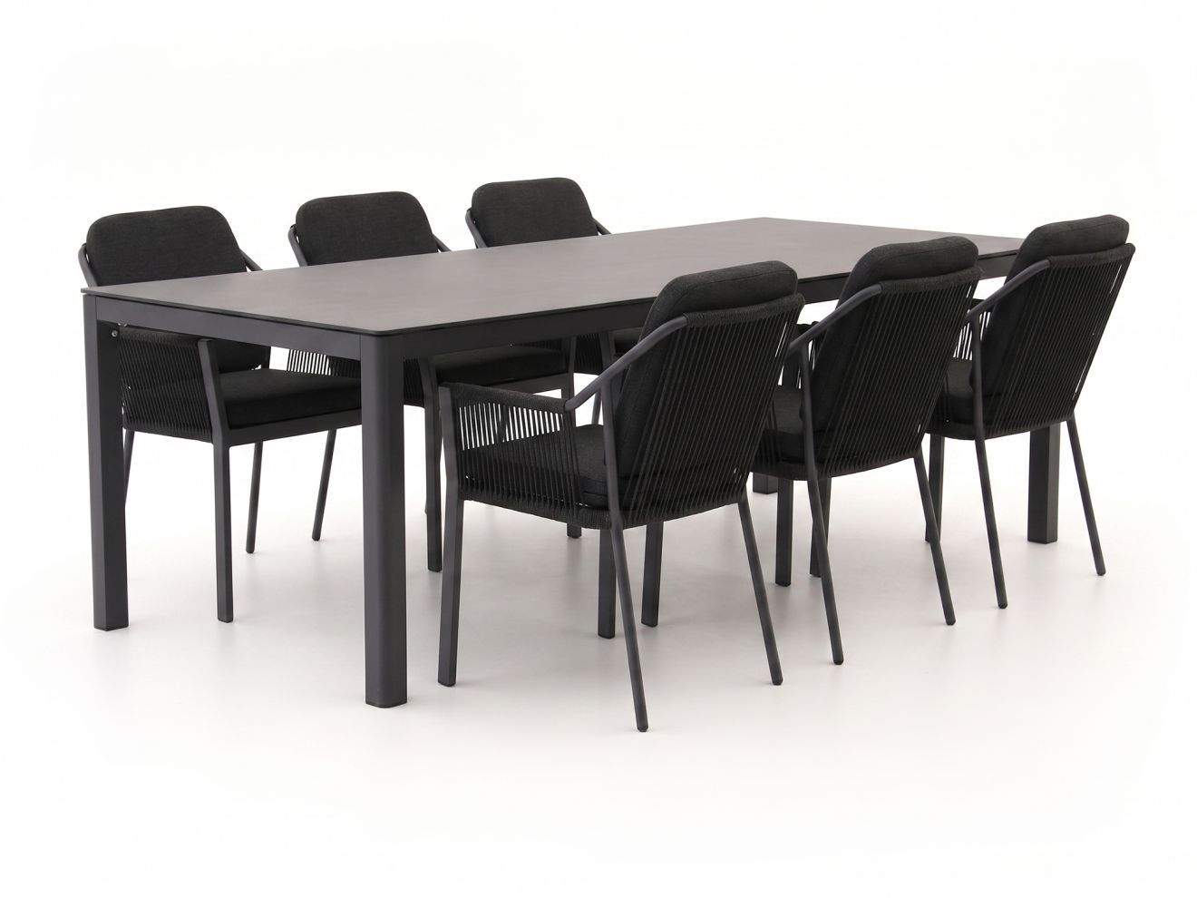 tierra outdoor liv/la fonte 220cm dining tuinset 7 delig stapelbaar laagste prijsgarantie!