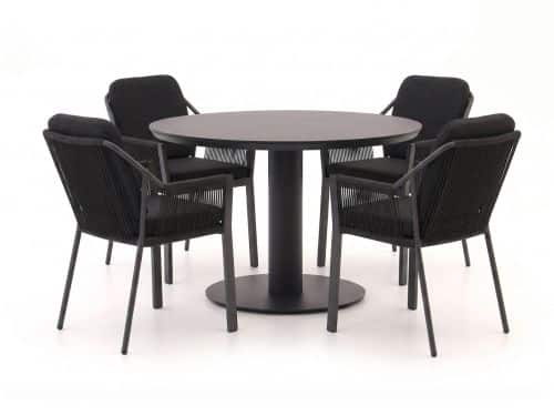 Tierra Outdoor Liv/La Fonte Ø120cm dining tuinset 5-delig stapelbaar - Laagste prijsgarantie!