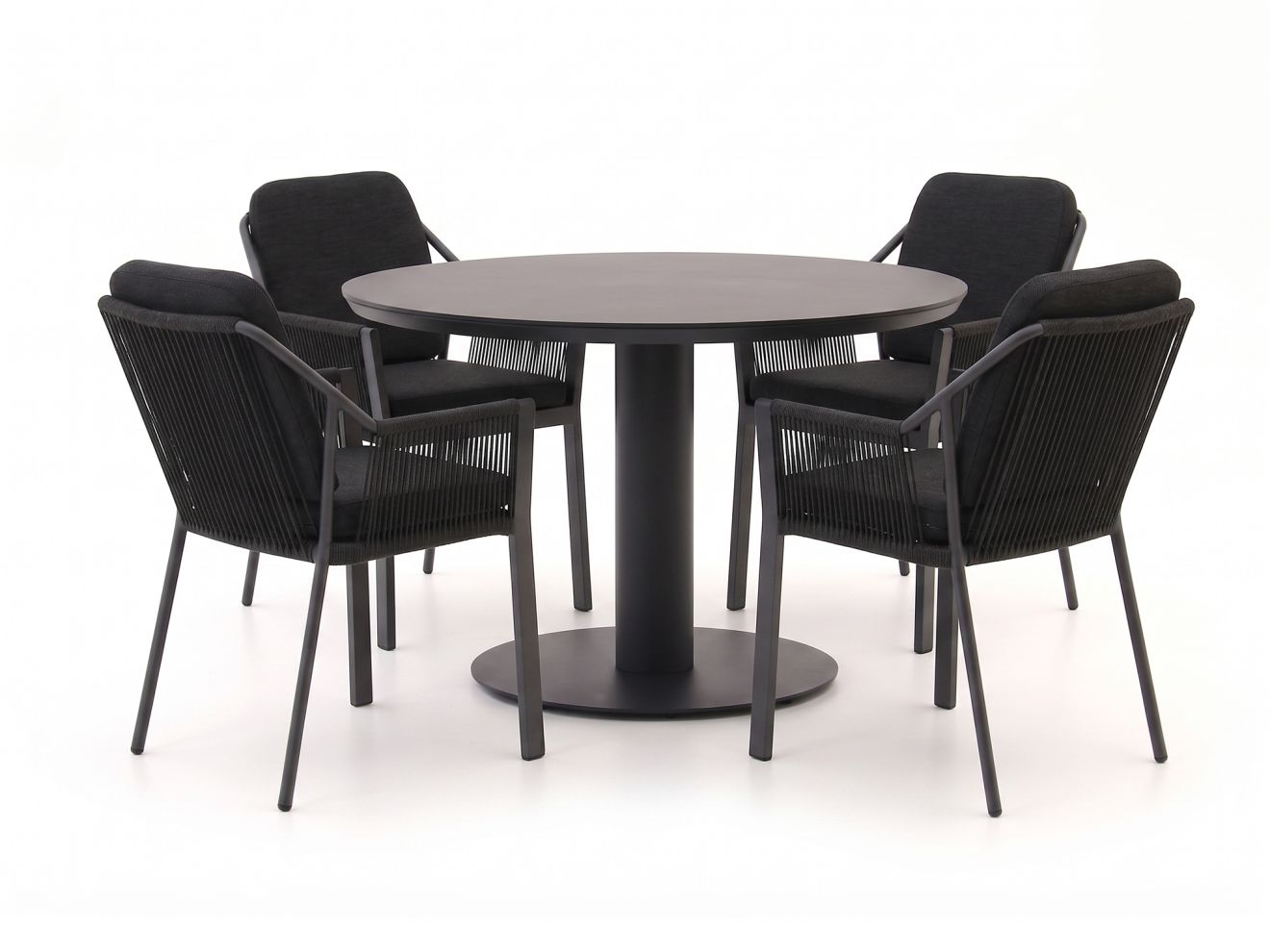 tierra outdoor liv/la fonte Ø120cm dining tuinset 5 delig stapelbaar laagste prijsgarantie!