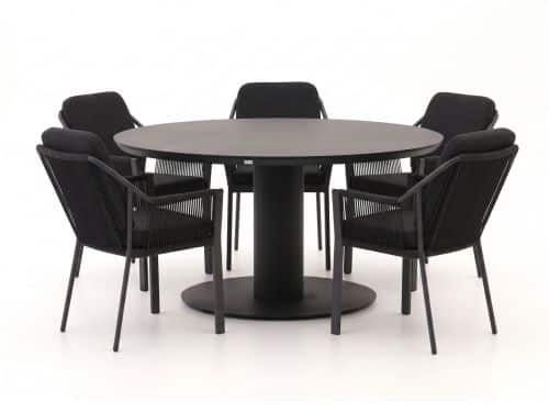 Tierra Outdoor Liv/La Fonte Ø150cm dining tuinset 6-delig stapelbaar - Laagste prijsgarantie!