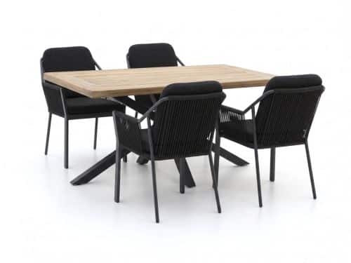 Tierra Outdoor Liv/Montorio 160cm dining tuinset 5-delig stapelbaar - Laagste prijsgarantie!