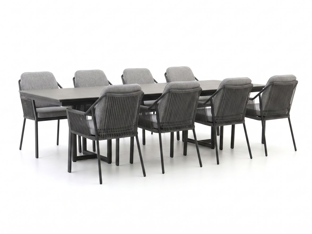 tierra outdoor liv/naro 280cm dining tuinset 9 delig stapelbaar laagste prijsgarantie!