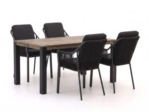 Tierra Outdoor Liv/ROUGH-S 160cm dining tuinset 5-delig stapelbaar - Laagste prijsgarantie!