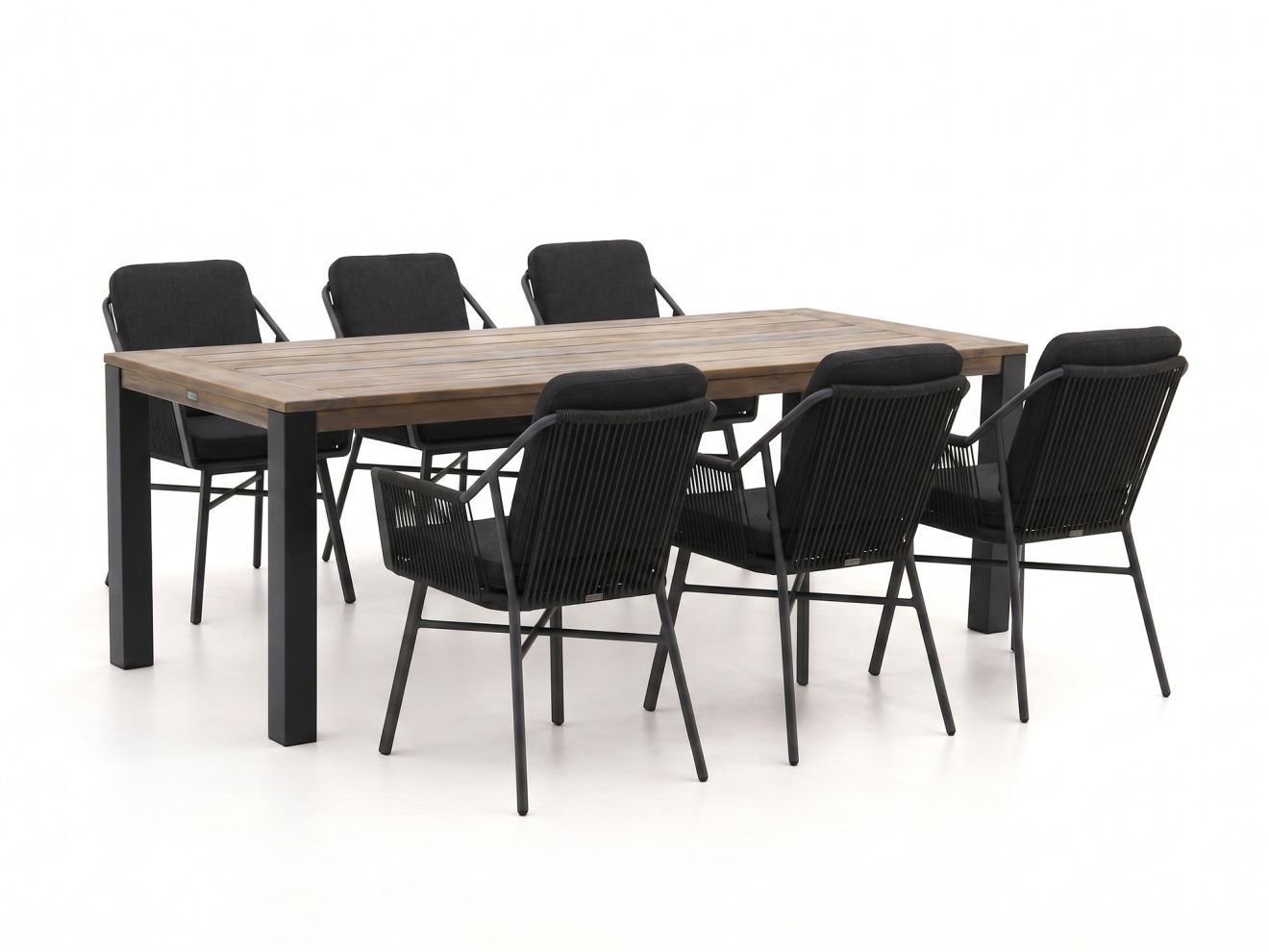 tierra outdoor liv/rough s 220cm dining tuinset 7 delig stapelbaar laagste prijsgarantie!