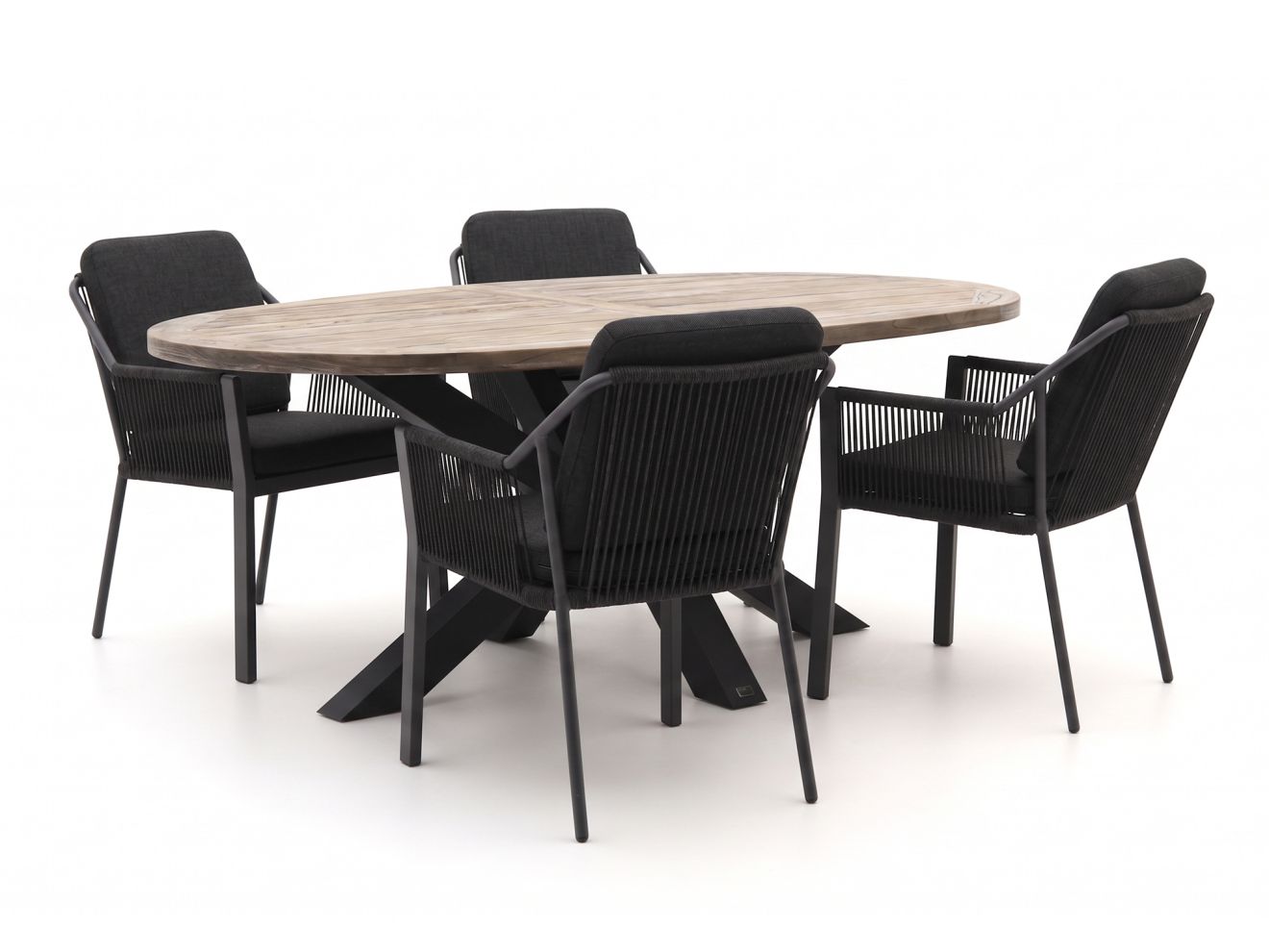 tierra outdoor liv/rough y ellips 200cm dining tuinset 5 delig stapelbaar laagste prijsgarantie!