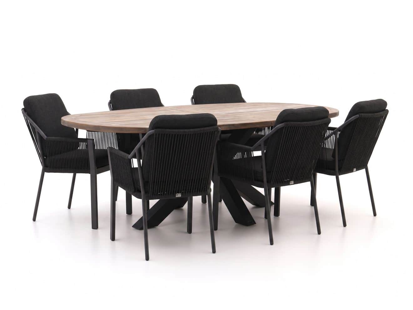 tierra outdoor liv/rough y ellips 240cm dining tuinset 7 delig stapelbaar laagste prijsgarantie!