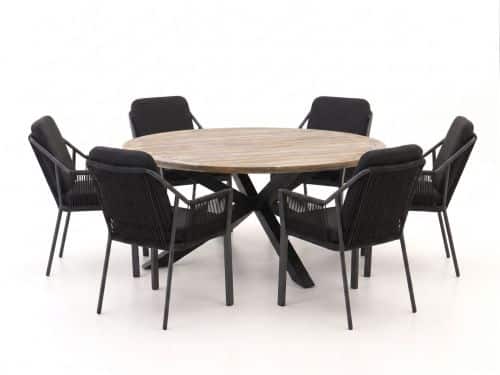 Tierra Outdoor Liv/ROUGH-Y Ø180cm dining tuinset 7-delig stapelbaar - Laagste prijsgarantie!