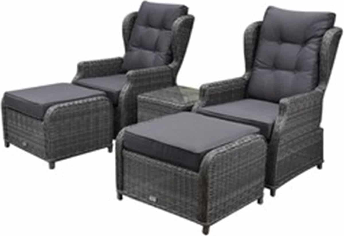 toscane xl lounge balkonset verstelbaar 5 delig antraciet