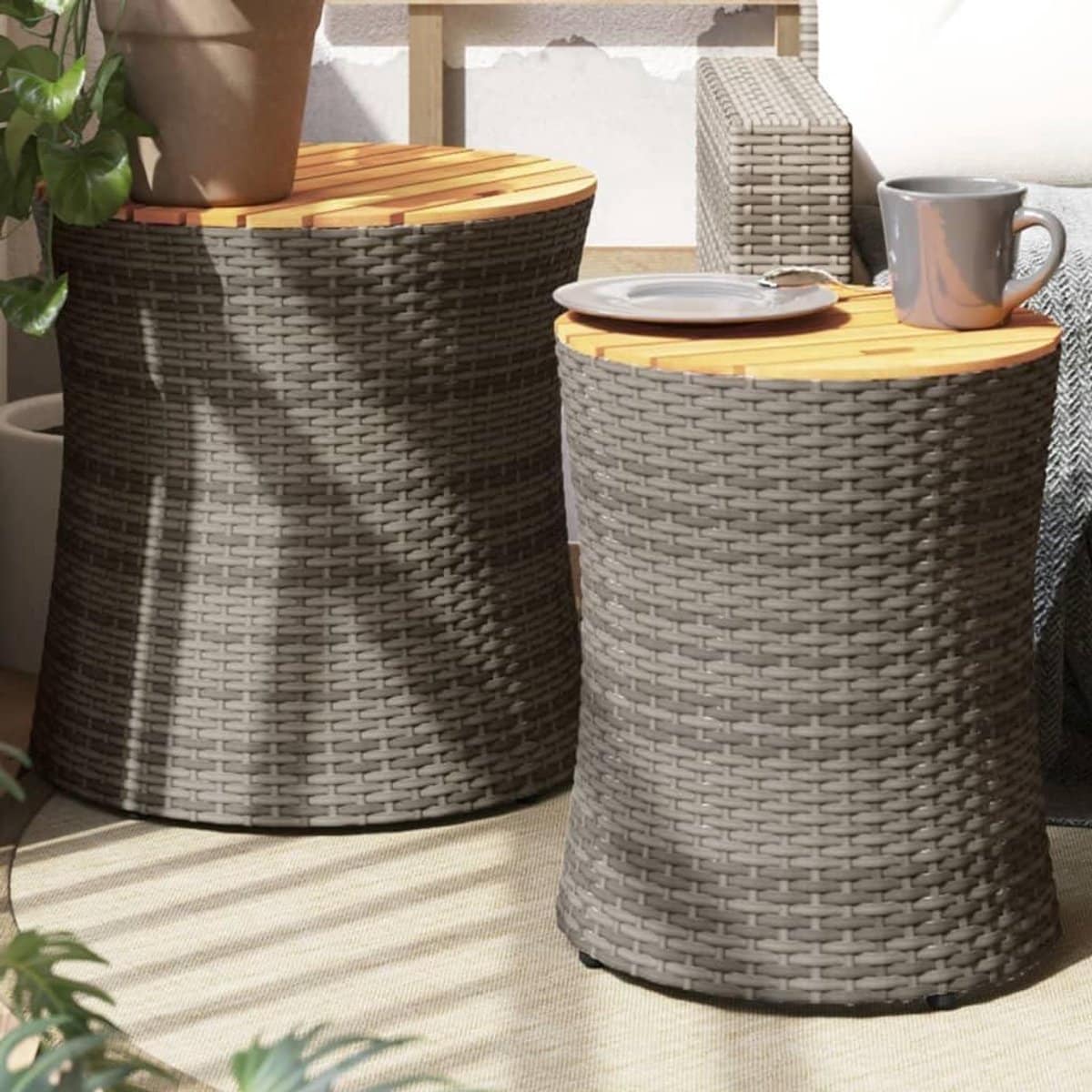 tuin bijzettafels set van twee buiten genieten
