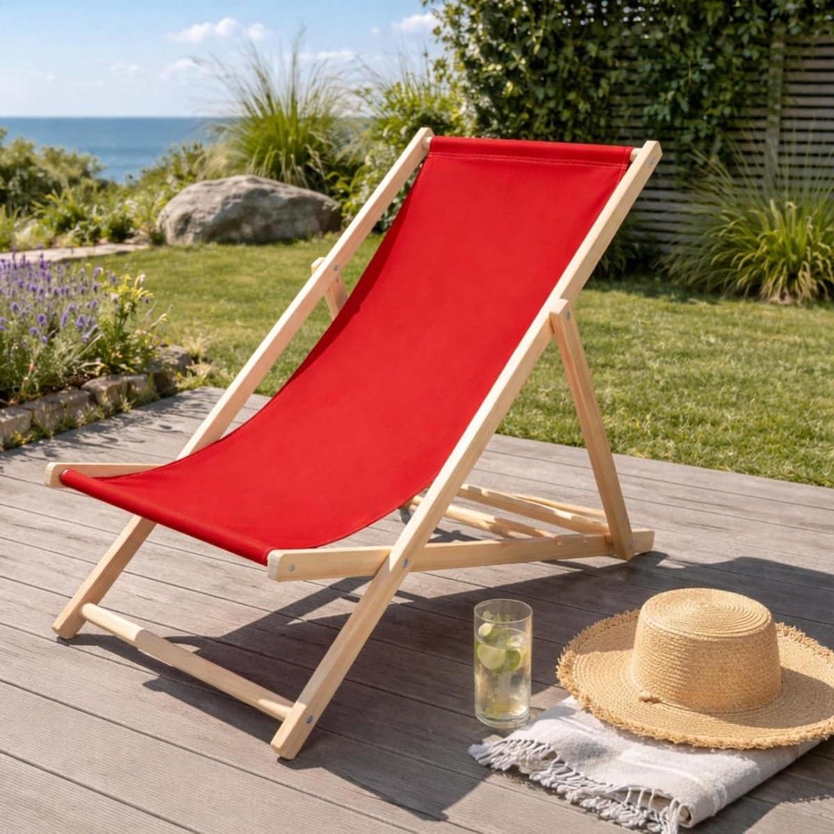 tuin lounger zonstoel klapstoel ontspannen in zon