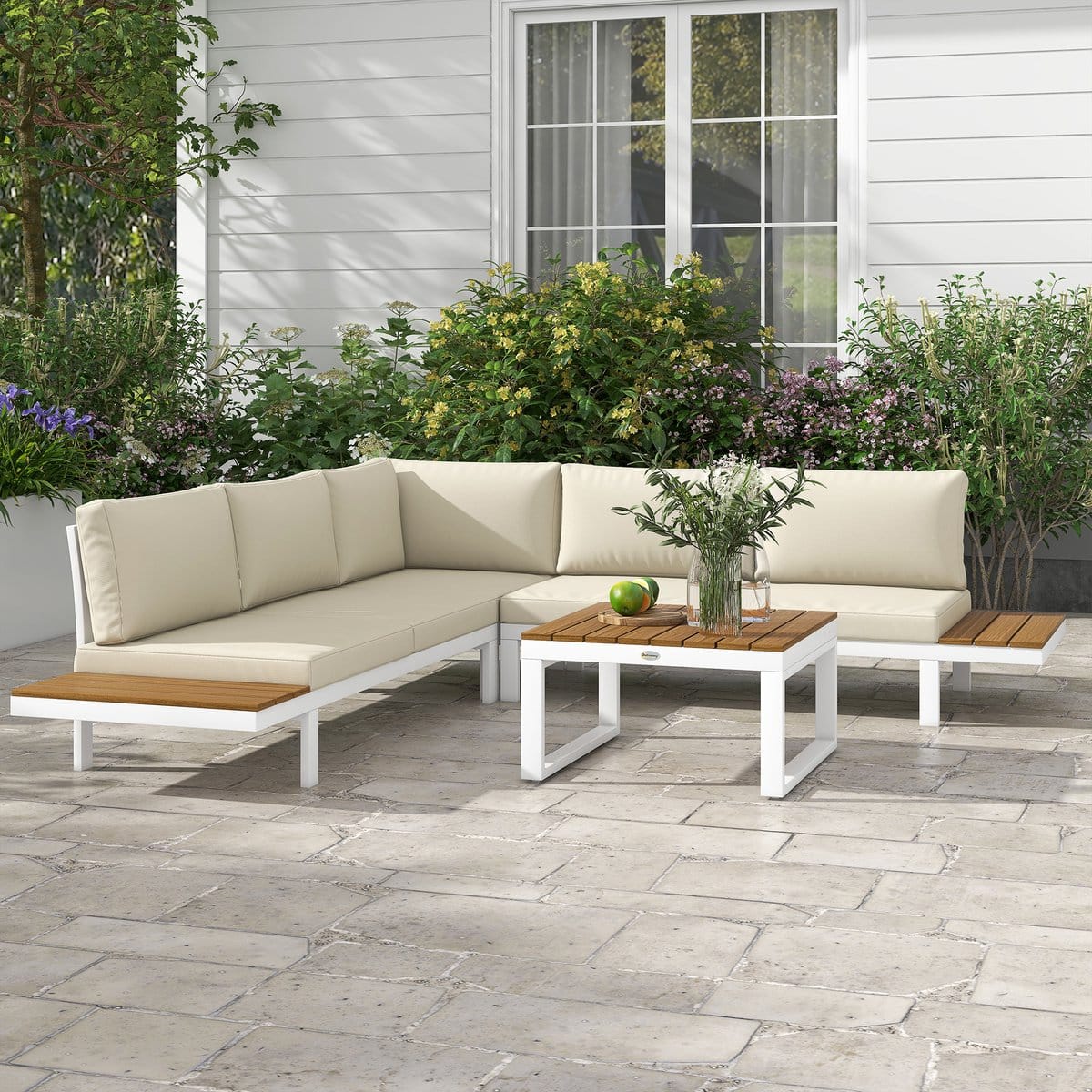 tuin loungeset modulaire hoek loungeset met salontafel tuinmeubelen