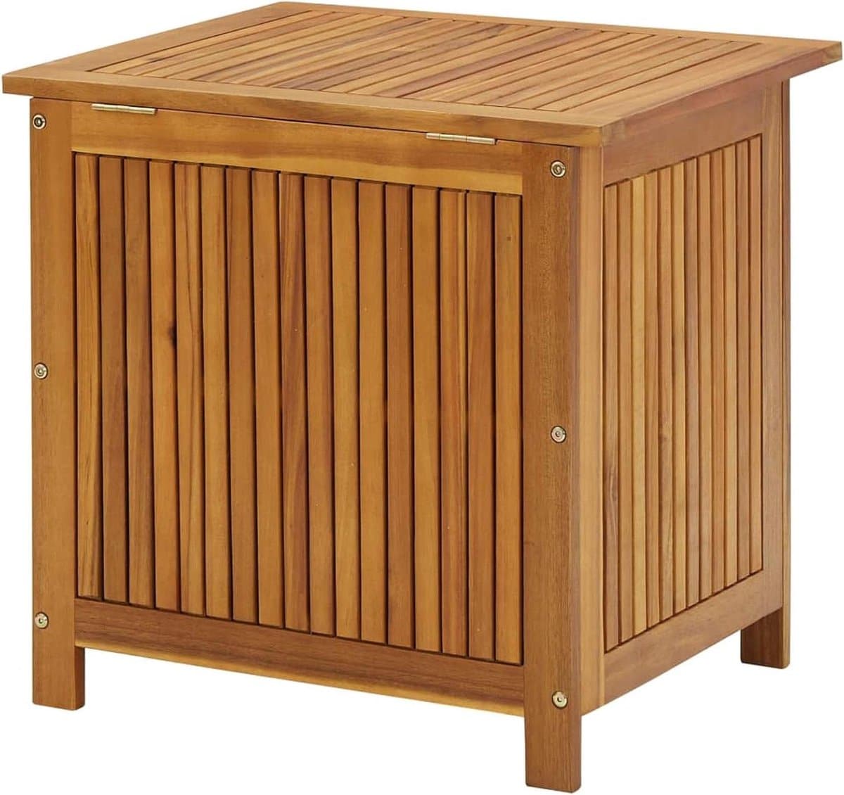 tuin opbergbox kussenbox hout tuinspullen opbergen massief