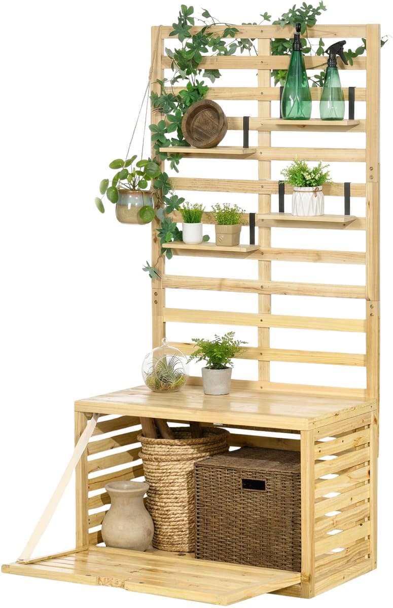 tuin opbergbox met schappen tuinkist met opstapfunctie / climbing