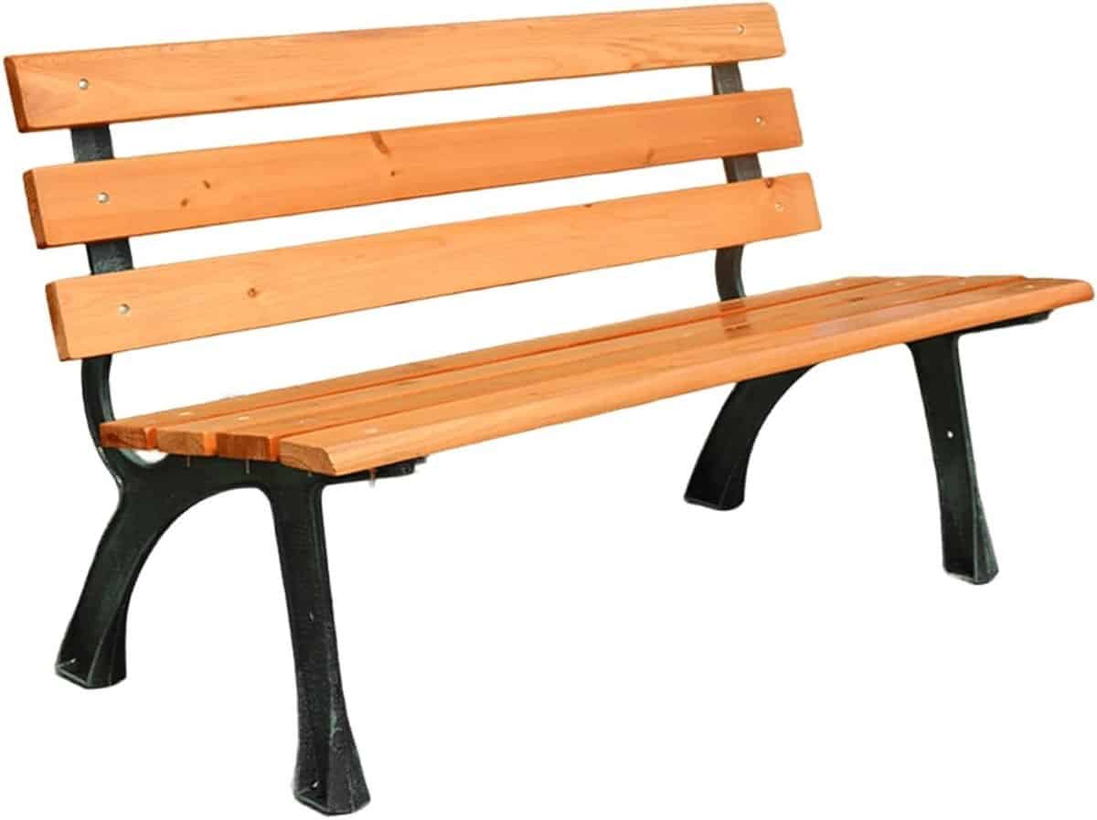 tuinbank gietijzer parkbank hout buiten ontspannen ergonomische