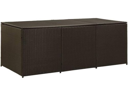 Tuinbox Opbergbox Poly Rattan Bruin 180x90x75 cm Tuinmeubelen