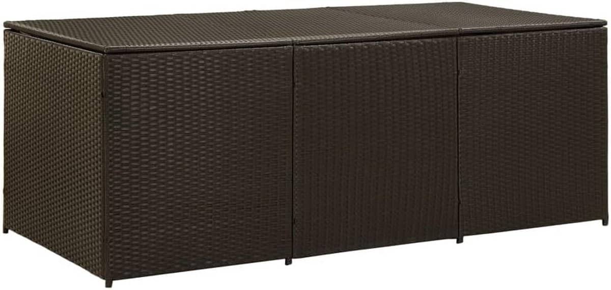 tuinbox opbergbox poly rattan bruin 180x90x75 cm tuinmeubelen