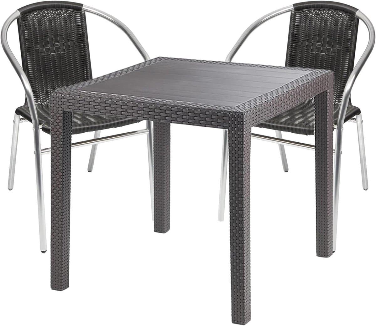 tuingarnituur 3 delig bistroset tuintafel buiten zitten stapelbare