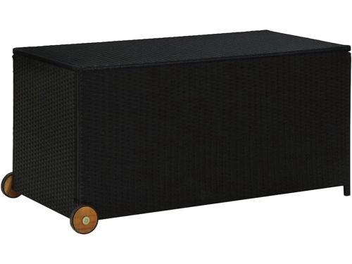 Tuinkist 120x65x61cm Poly Rattan Zwart Opslagbox