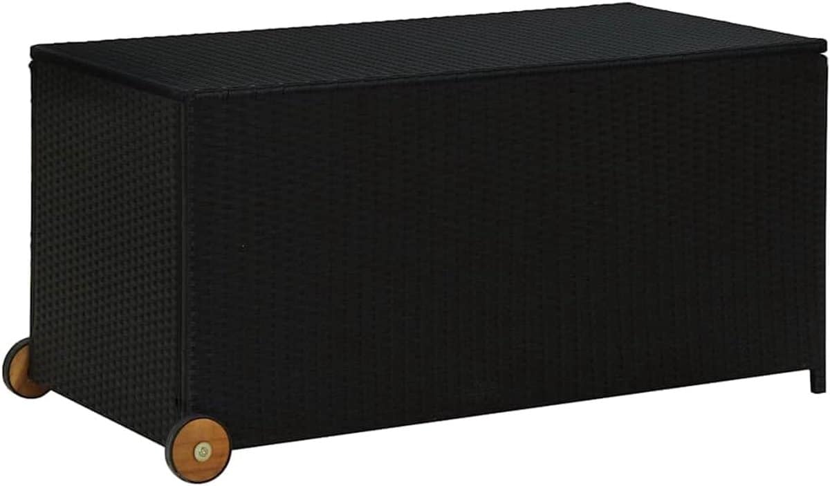 tuinkist 120x65x61cm poly rattan zwart opslagbox
