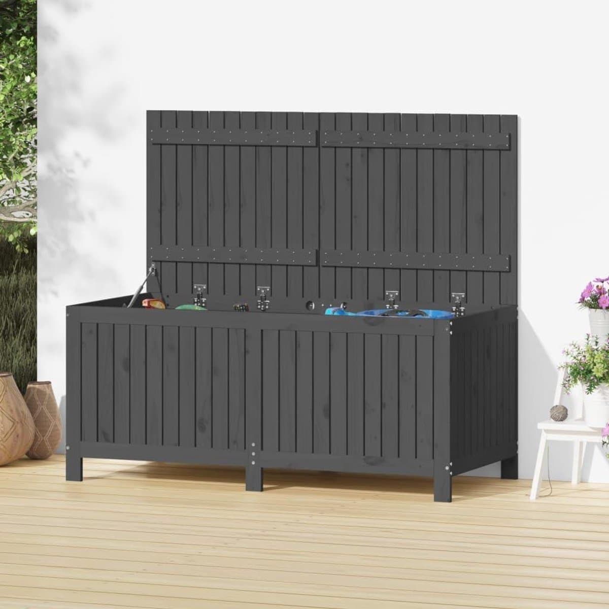 tuinkist hout opbergbox kussenbox tuin opbergen massief