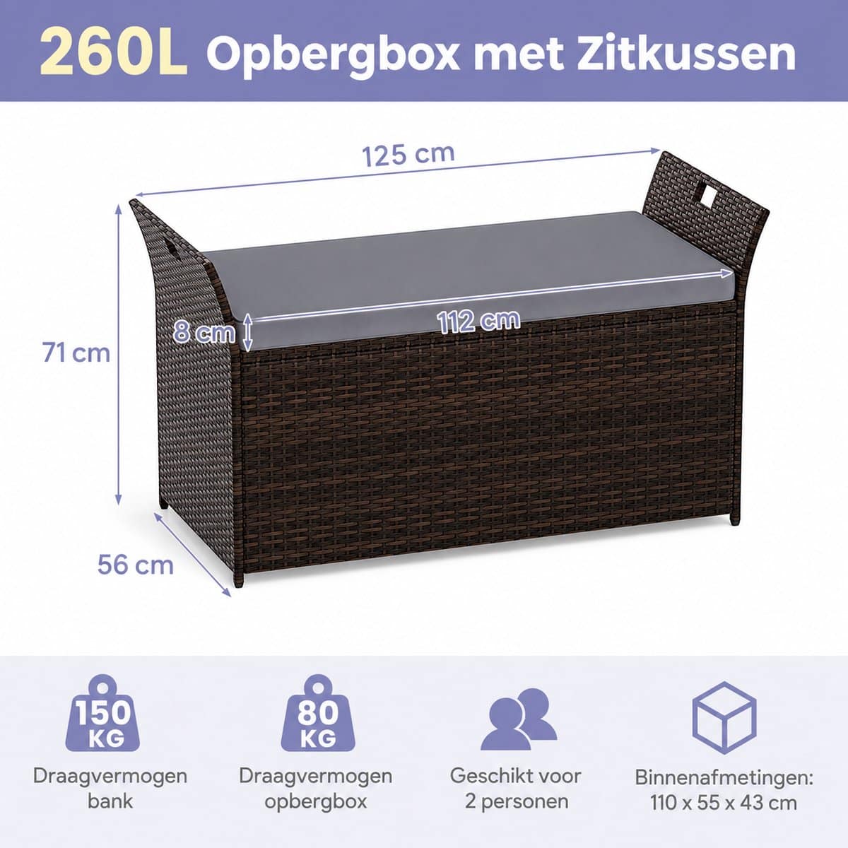 tuinkist opbergbox voor buiten tuinbox opbergbox met kussen