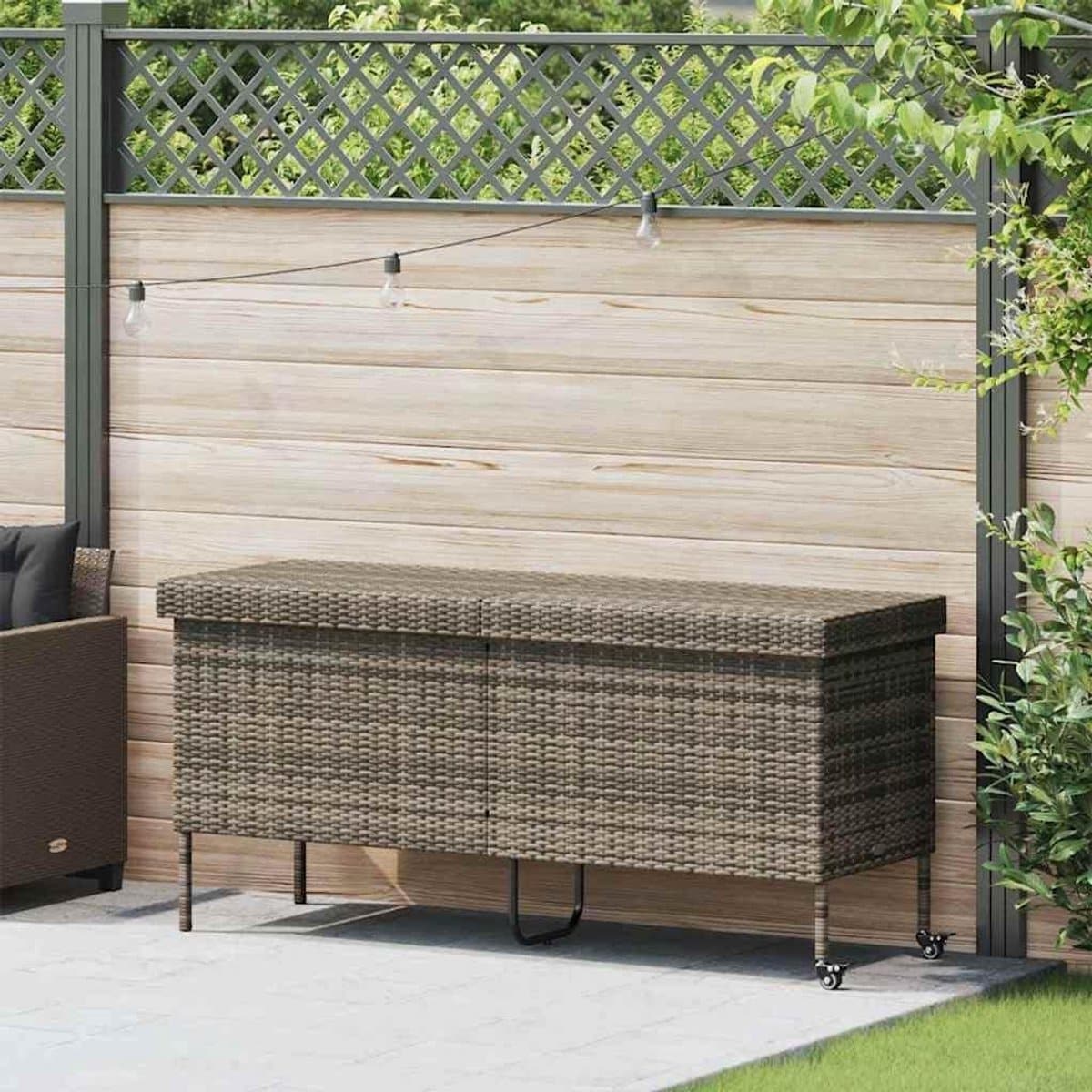 tuinkist polyrotan opbergbox tuin buiten spullen opbergen