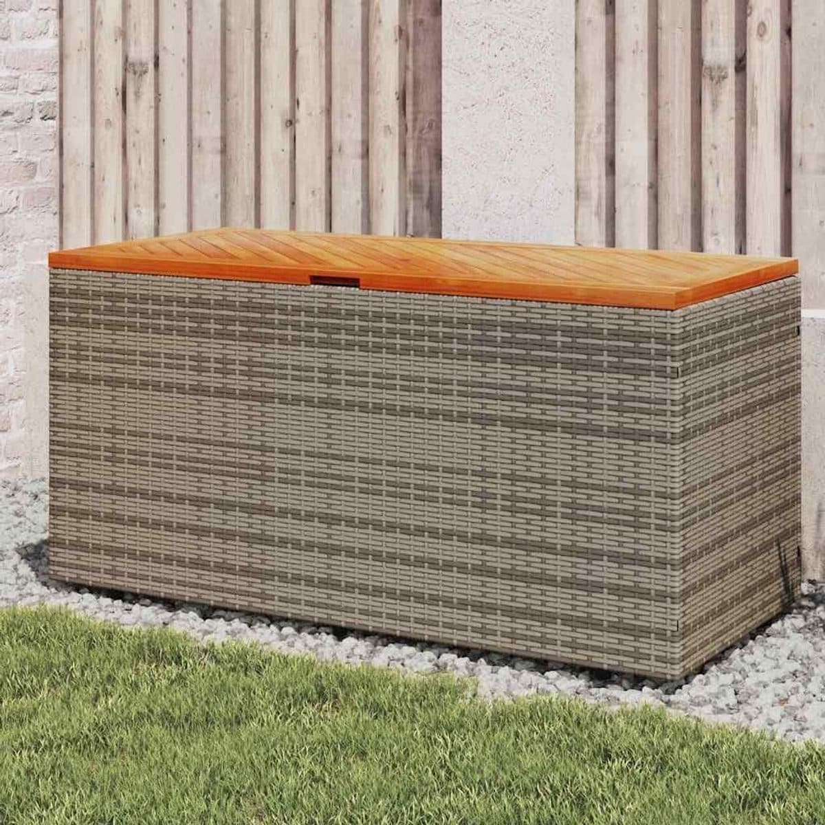 tuinkist polyrotan opbergbox tuin kussens opbergen gasveer