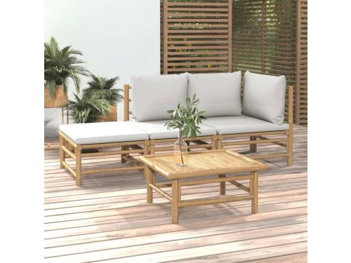Tuinloungeset 4-delig - Balkonset Zitgroep - Buiten Ontspannen - Lichtgrijs