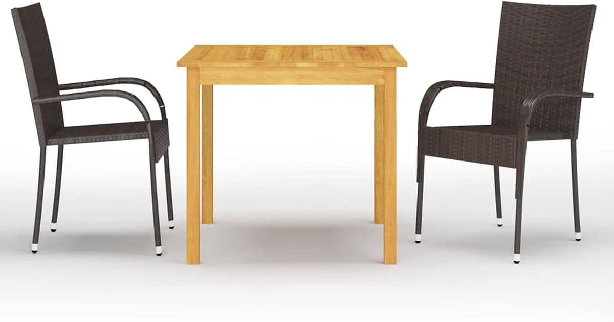 tuinmeubelen set dineerset balkon buiten eten stapelbare