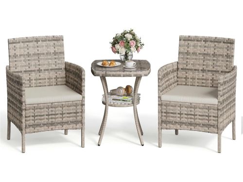 Tuinmeubelset 3-delig - Balkon lounge - Buiten Zitten - Weerbestendig
