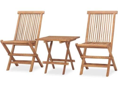 Tuinmeubelset 3-delig - Houten Bistroset - Buiten Zitten - Opvouwbaar