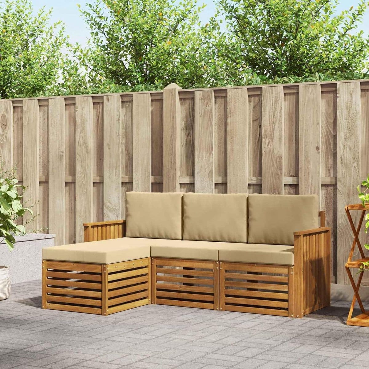 tuinmeubelset 4 delig balkonset terrasmeubels buiten ontspannen massief